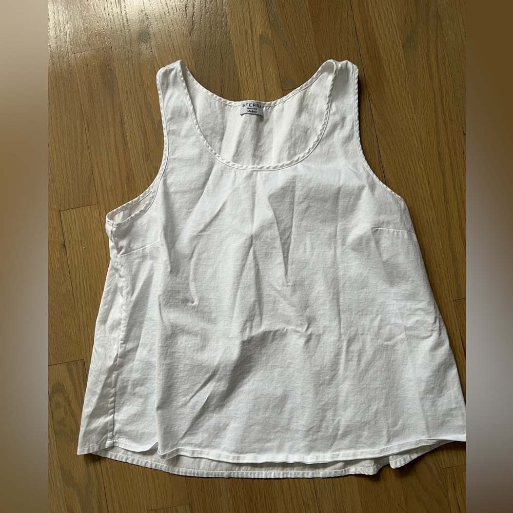 Sferra Caricia White Swing Tank Top M Made in Italy